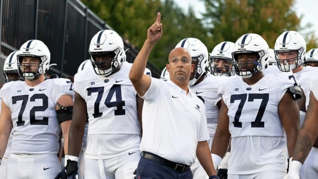 Sep 1, 2022; West Lafayette, Indiana, USA; Penn State Nittany Lions head coach James Franklin before the game against the Purdue Boilermakers  at Ross-Ade Stadium. Mandatory Credit: Trevor Ruszkowski-USA TODAY Sports