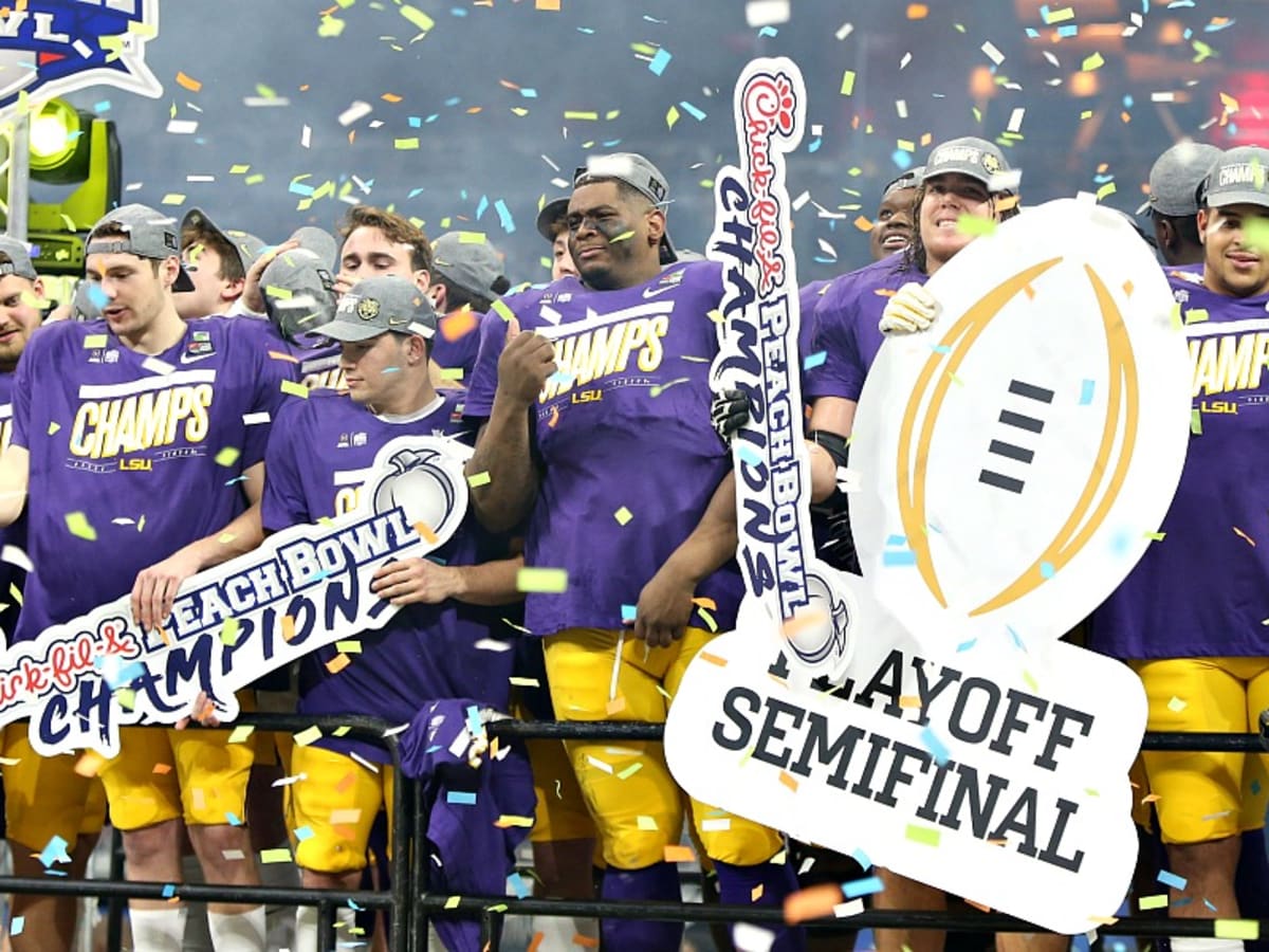 LSU beats Oklakhome, 63-28 in Peach Bowl semifinal game